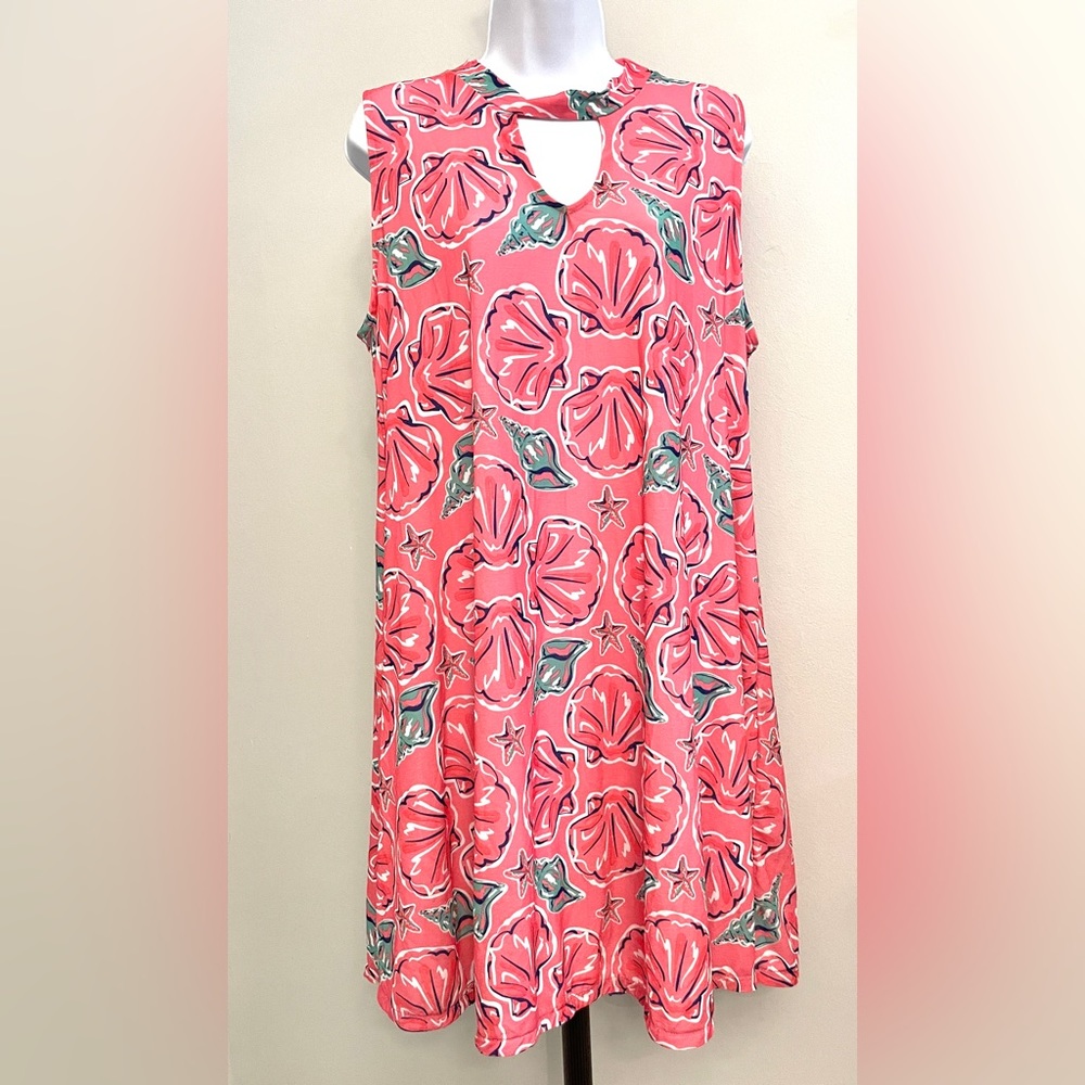 NWT Simply Southern Pink Shell Swing Dress Size Med